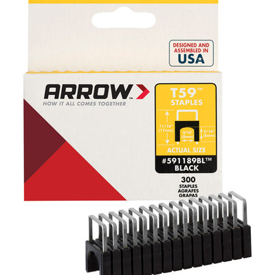 Arrow T59 1/2 in. W X 5/16 in. L 18 Ga. Wide Crown Insulated Staples 300 pk