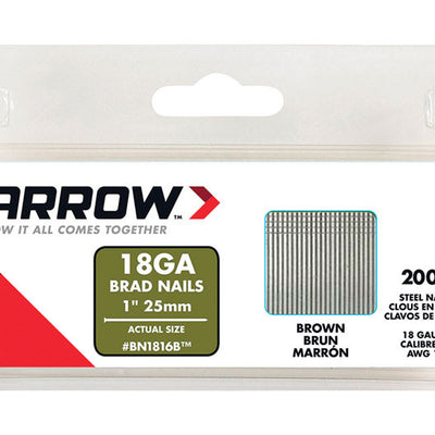 Arrow BN18 18 Ga. X 1 in. L Galvanized Steel Brad Nails 2000 pk 0.95 lb