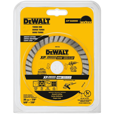 DeWalt XP Extended Performance 4-1/2 in. D X 7/8 in. Diamond Turbo Rim Saw Blade