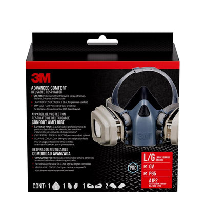 3M P95 Half Face Respirator Valved Blue L