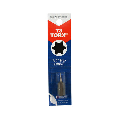 Best Way Tools Torx 1/4 in. X 1 in. L T3 Screwdriver Bit Carbon Steel