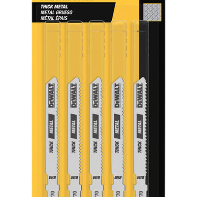DEWALT 3 in. High Carbon Steel T-Shank Jig Saw Blade 14 TPI 5 pk