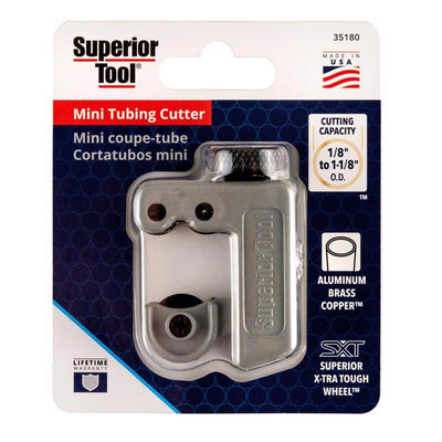 Superior Tool 1-1/8 in. Mini Tube Cutter Black/Gray