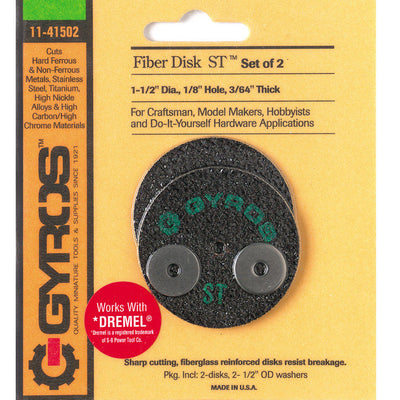 Gyros Tools Fiber Disk ST 1-1/2 in. D X 1/8 in. Fiberglass Super Tensile Strength Cutting Disc 2 pc