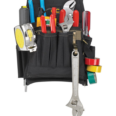 CLC 3.5 in. W X 11 in. H Polyester Electrician's Pouch 10 pocket Black/Tan