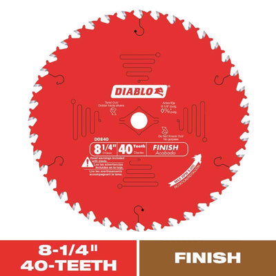 Diablo 8-1/4 in. D X 5/8 in. TiCo Hi-Density Carbide Finishing Saw Blade 40 teeth
