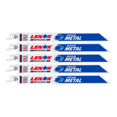 Lenox METALWOLF 8 in. Bi-Metal WAVE EDGE Reciprocating Saw Blade 18 TPI 5 pk