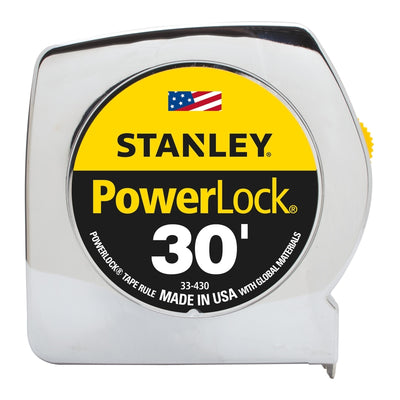 STANLEY PowerLock 30 ft. L X 1 in. W Compact Tape Measure