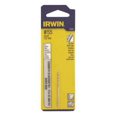 Irwin 55 X 1-7/8 in. L High Speed Steel Wire Gauge Bit Straight Shank