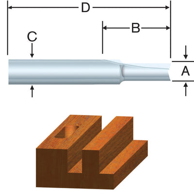 Vermont American 3/4 in. D X 3/4 x 1 in. X 2-1/16 in. L Carbide Tipped 2-Flute Straight Router Bit