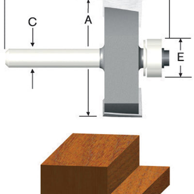 Vermont American 1-1/2 in. D X 1/2 in. X 2-1/8 in. L Carbide Tipped Rabbeting Router Bit