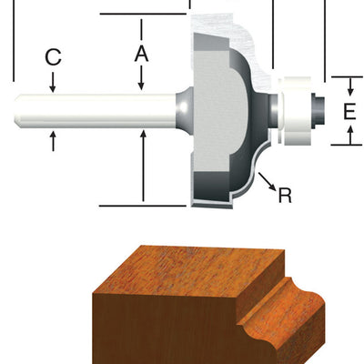 Vermont American 1-5/8 in. D X 1/4 in. X 2-7/16 in. L Carbide Tipped Ogee Router Bit