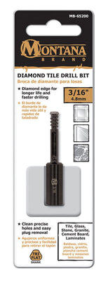 Montana Brand 3/16 in. Alloy Steel Drill Bit 3-Flat Shank