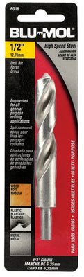 Blu-Mol Xtreme 1/2 in. X 6 in. L High Speed Steel Drill Bit Round Shank