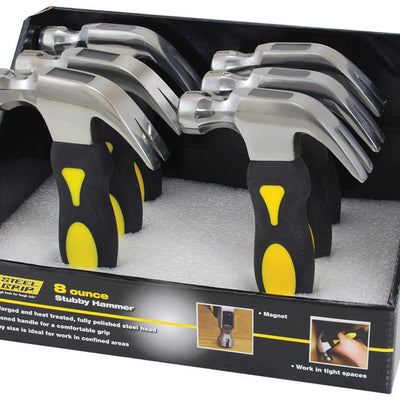 Steel Grip 8 oz Stubby Claw Hammer 11 in. Steel Handle