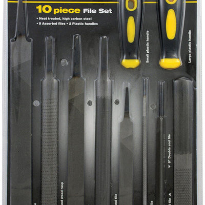Steel Grip Multiple in. L X 1 in. W High Carbon Steel Assorted File Set 10 pc