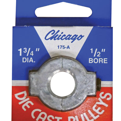 Chicago Die Cast 1-3/4 in. D X 1/2 in. D Zinc Single V-Grooved Pulley