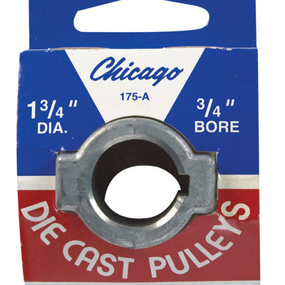 Chicago Die Cast 1-3/4 in. D X 3/4 in. D Zinc Single V-Grooved Pulley