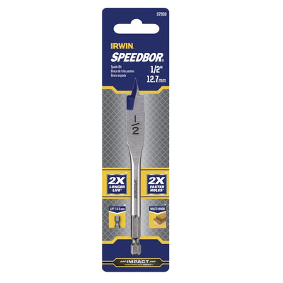 Irwin Speedbor 1/2 in. X 4 in. L Carbon Steel Wood Boring Bit Quick-Change Hex Shank
