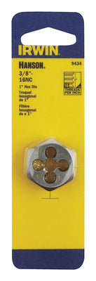 Irwin Hanson High Carbon Steel SAE Hexagon Die 3/8 in.
