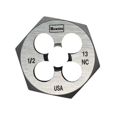 Irwin Hanson High Carbon Steel SAE Hexagon Die 1/2 in.