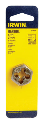 Irwin Hanson High Carbon Steel SAE Hexagon Die 1/8 in.
