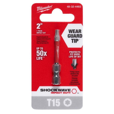 Milwaukee Shockwave Torx T15 Screwdriver Bit Steel