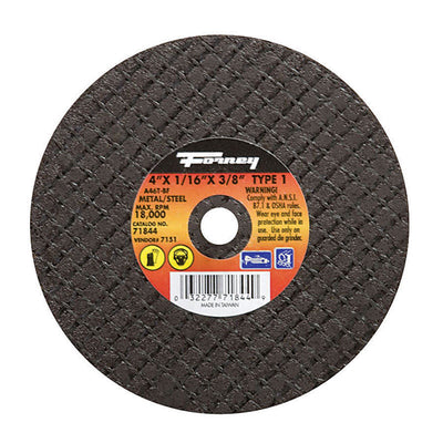 Forney 4 in. D X 3/8 in. Aluminum Oxide Metal Cut-Off Wheel