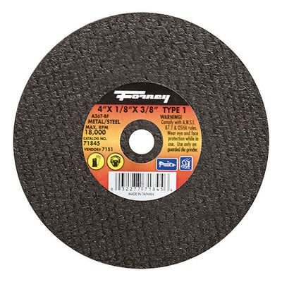 Forney 4 in. D X 3/8 in. Aluminum Oxide Metal Cut-Off Wheel
