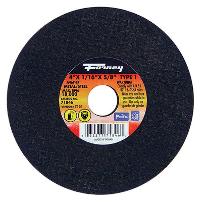 Forney 4 in. D X 5/8 in. Aluminum Oxide Metal Cut-Off Wheel