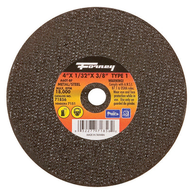 Forney 4 in. D X 3/8 in. Aluminum Oxide Metal Cut-Off Wheel