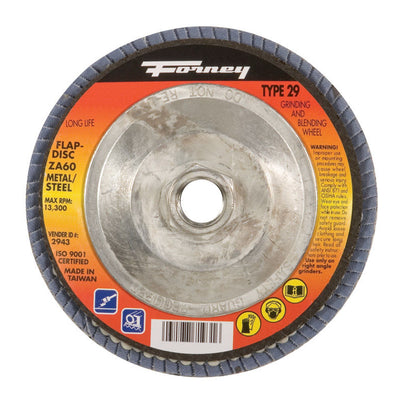 Forney 4-1/2 in. D Zirconia Aluminum Oxide Thread Arbor Flap Disc 120 Grit