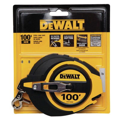 DeWalt 100 ft. L X 0.38 in. W Closed Case Long Tape Measure