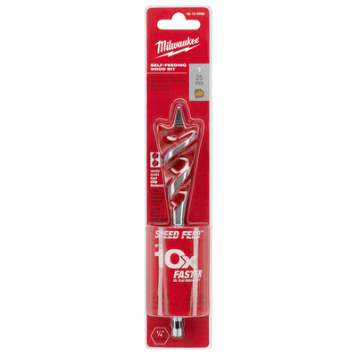 Milwaukee Speed Feed 1 in. X 6-1/2 in. L Steel Self-Feeding Wood Bit Quick-Change Hex Shank
