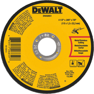 DeWalt 4-1/2 in. D X 7/8 in. Aluminum Oxide Metal Cutting Wheel