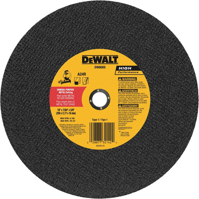 DeWalt 10 in. D X 5/8 in. Aluminum Oxide Chop Saw Wheel