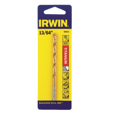Irwin 13/64 in. X 3-5/8 in. L High Speed Steel Drill Bit Straight Shank