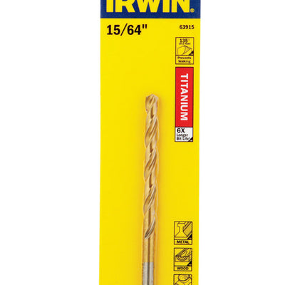Irwin 15/64 in. X 3-7/8 in. L High Speed Steel Drill Bit Straight Shank