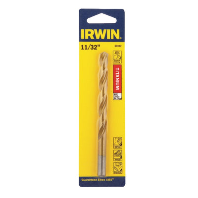 Irwin 11/32 in. X 4-3/4 in. L High Speed Steel Drill Bit Straight Shank