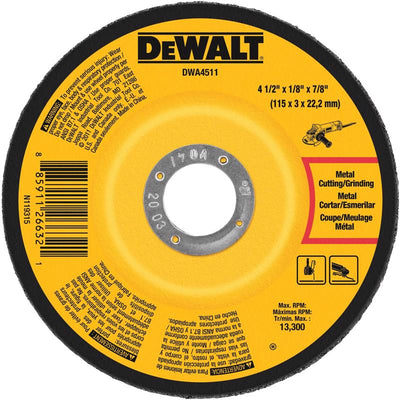 DeWalt 4-1/2 in. D X 7/8 in. Aluminum Oxide Cutting/Grinding Wheel