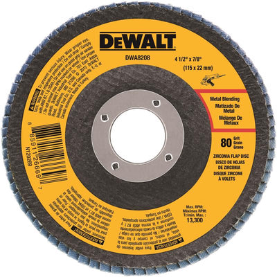 DeWalt 4-1/2 in. D X 7/8 in. Zirconia Type 29 Flap Disc 80 Grit
