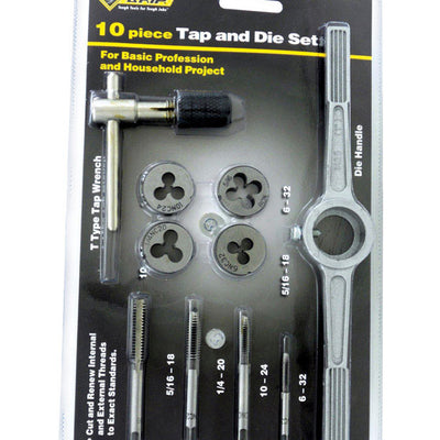 Steel Grip Steel SAE Tap and Die Set 6-32, 10-24, 1/4-20, 5/16-18 10 pc