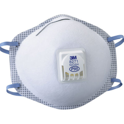 3M P95 Multi-Purpose Disposable Particulate Respirator White 10 pc