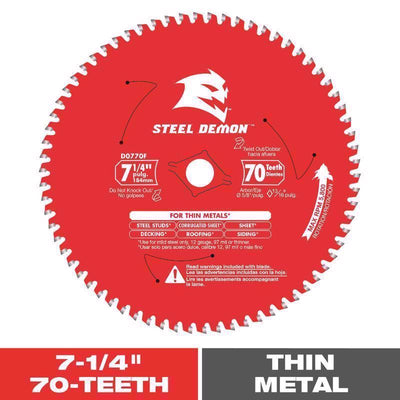 Diablo Steel Demon 7-1/4 in. D X 5/8 in. TiCo Hi-Density Carbide Circular Saw Blade 70 teeth