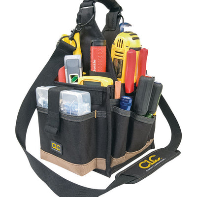 CLC 8 in. W X 16 in. H Polyester Tool Carrier 25 pocket Black/Tan