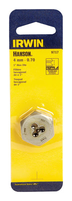 Irwin Hanson High Carbon Steel Metric Hexagon Die 4 - 0.70 mm
