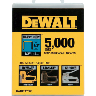 DeWalt T50 1/2 in. L Narrow Crown Heavy Duty Staples 5000 pk