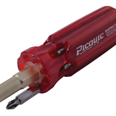 Picquic Sixpac Plus Multi-Bit Screwdriver 5.95 in. 7 pc
