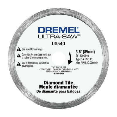 Dremel Ultra-Saw 3-1/2 in. D X 1/2 in. Diamond Cutting Wheel