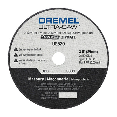 Dremel Ultra-Saw 3-1/2 in. D X 1/2 in. Silicon Carbide Masonry Cutting Wheel
